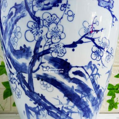 MAI BÌNH TÍCH LỘC VẼ TAY CHIM HOA ĐÀO